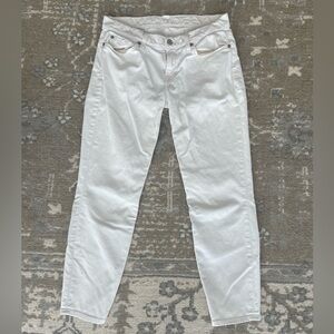 7 For All Mankind Women's Cropped Gwenevere White Capri Denim Jeans Sz 27